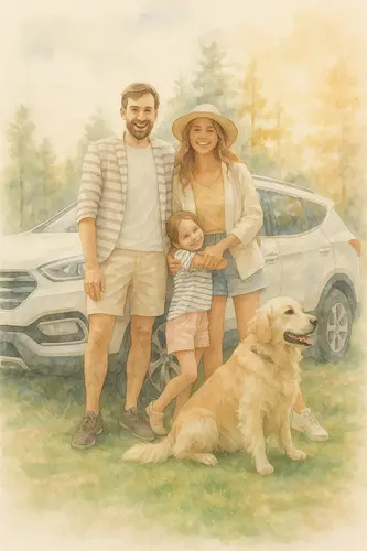 Photo transformée dans le style Aquarelle